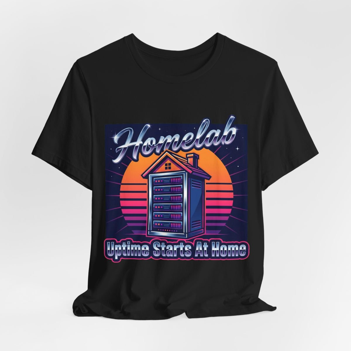 Uptime Starts At Home Homelab Retro Tee