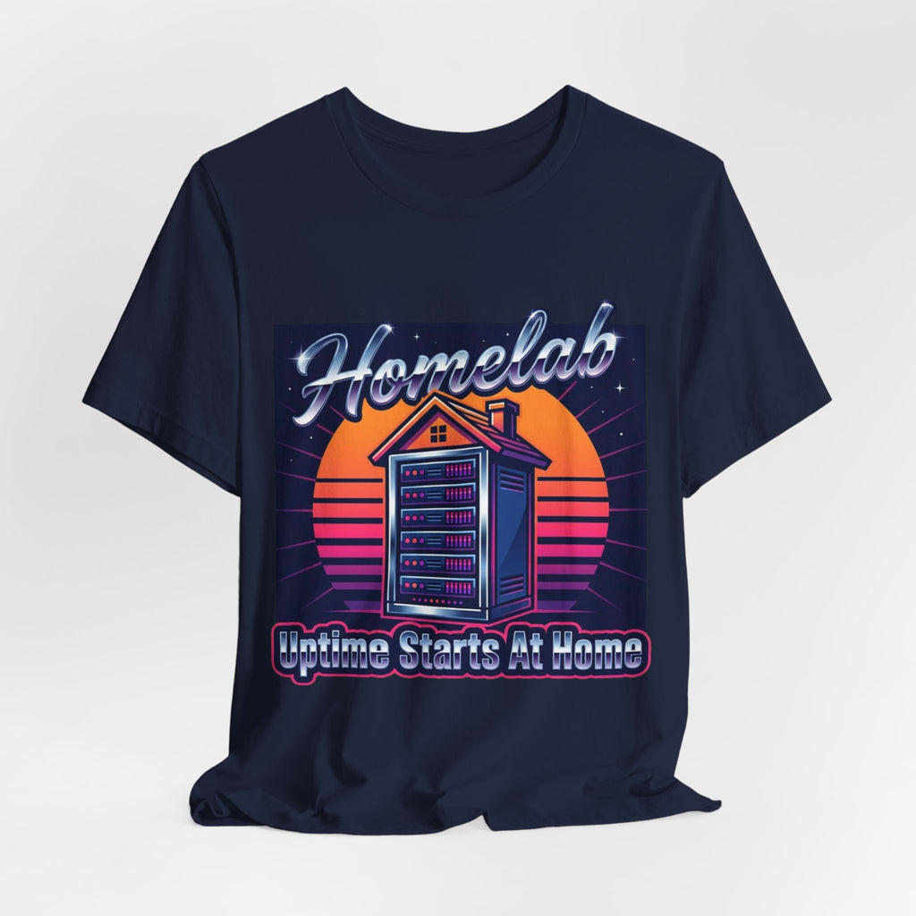 Uptime Starts At Home Homelab Retro Tee