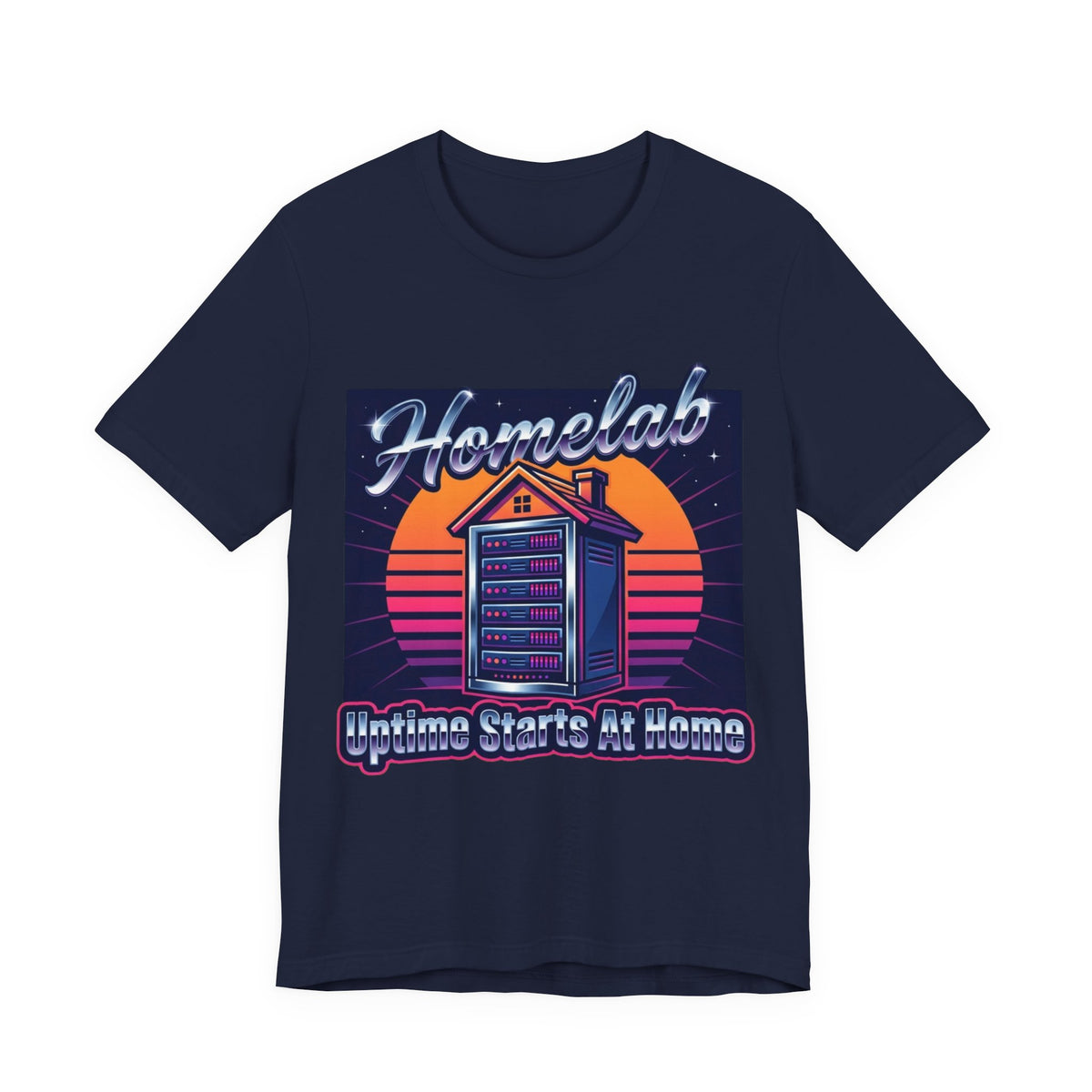 Uptime Starts At Home Homelab Retro Tee