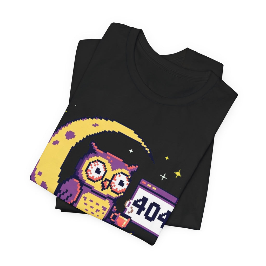 Error 404 Sleep Not Found Night Owl Pixel Tee