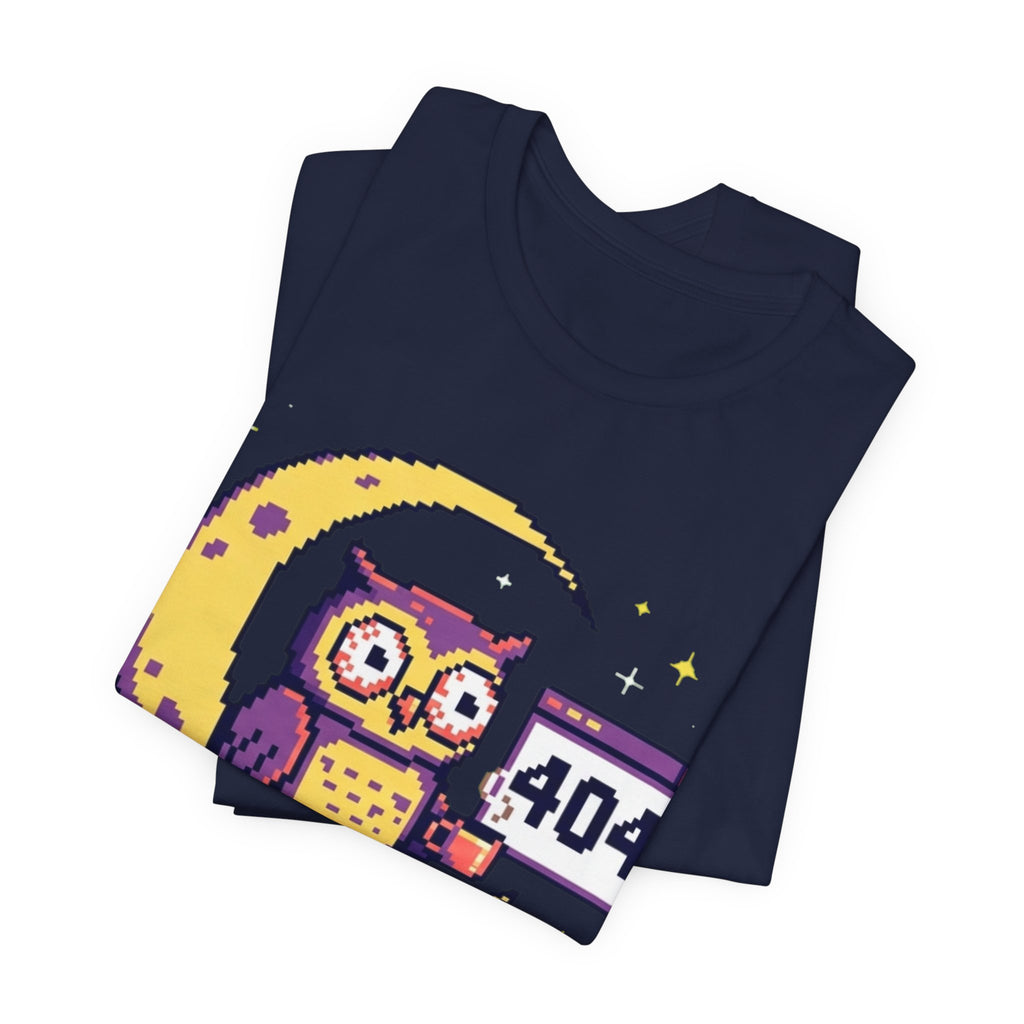 Error 404 Sleep Not Found Night Owl Pixel Tee