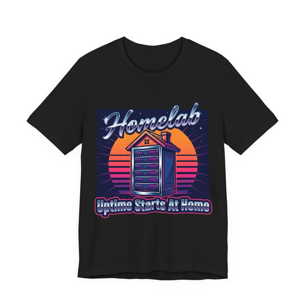Uptime Starts At Home Homelab Retro Tee