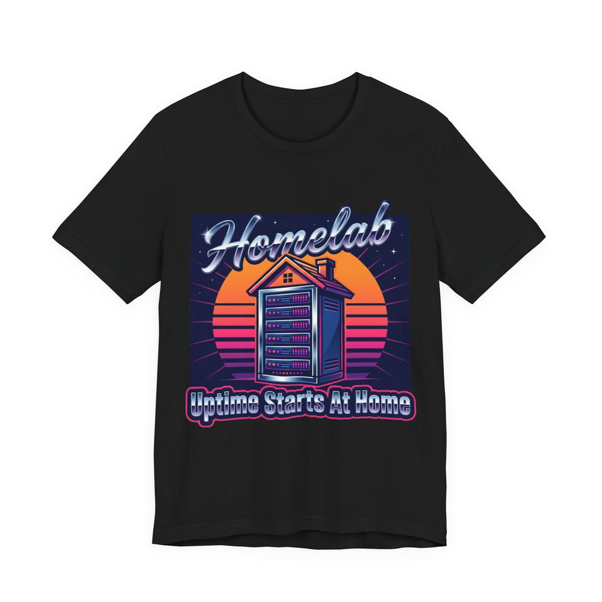 Uptime Starts At Home Homelab Retro Tee