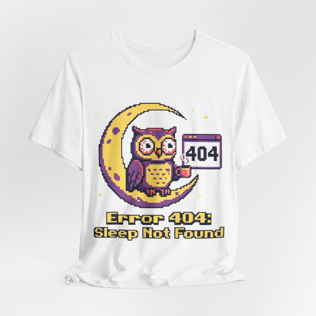 Error 404 Sleep Not Found Night Owl Pixel Tee