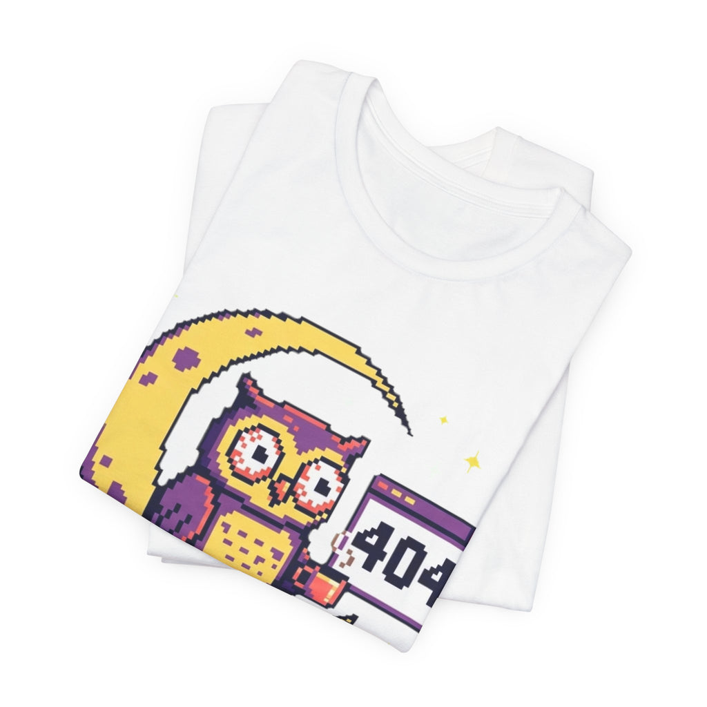Error 404 Sleep Not Found Night Owl Pixel Tee