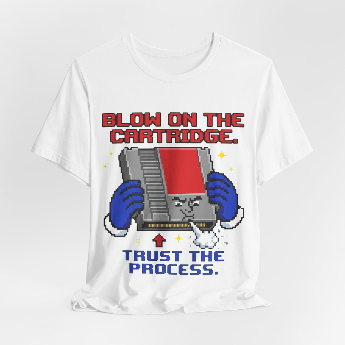 Blow On The Cartridge Trust The Process Retro Tee