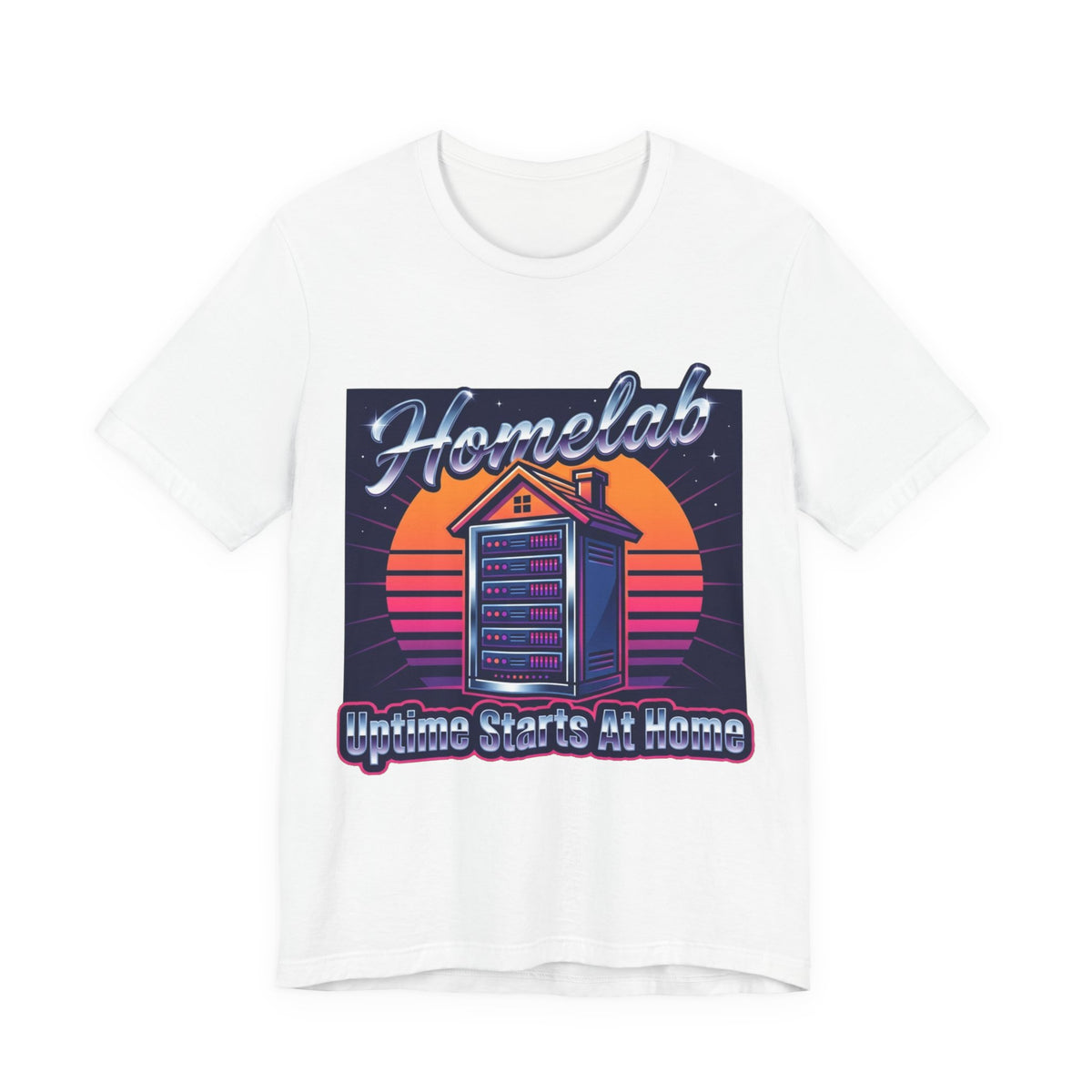 Uptime Starts At Home Homelab Retro Tee