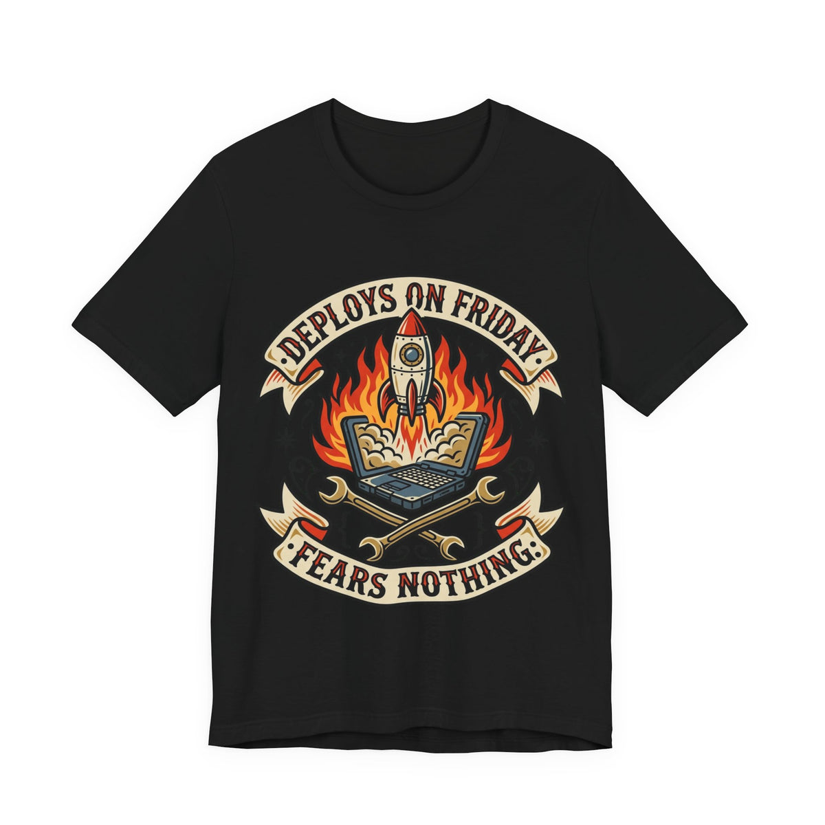 Deploys On Friday Fears Nothing Biker Tee