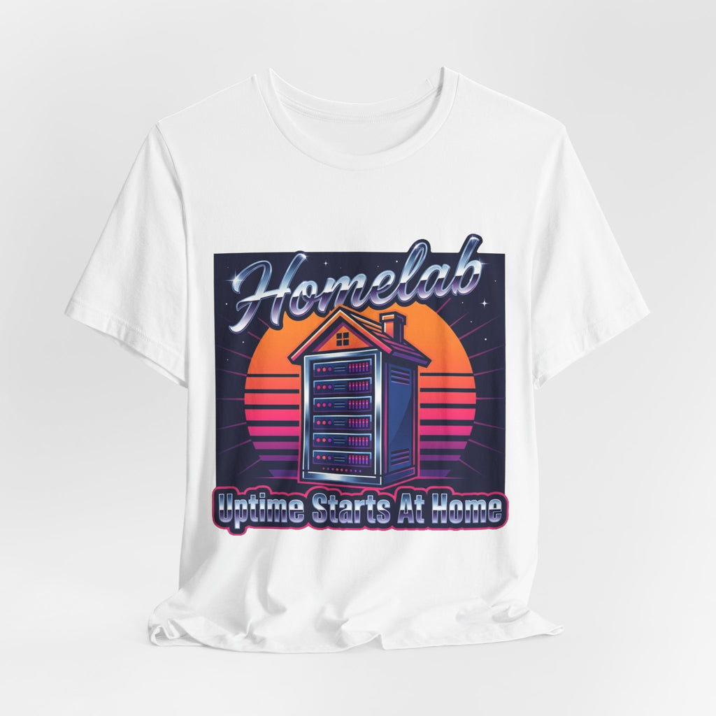 Uptime Starts At Home Homelab Retro Tee