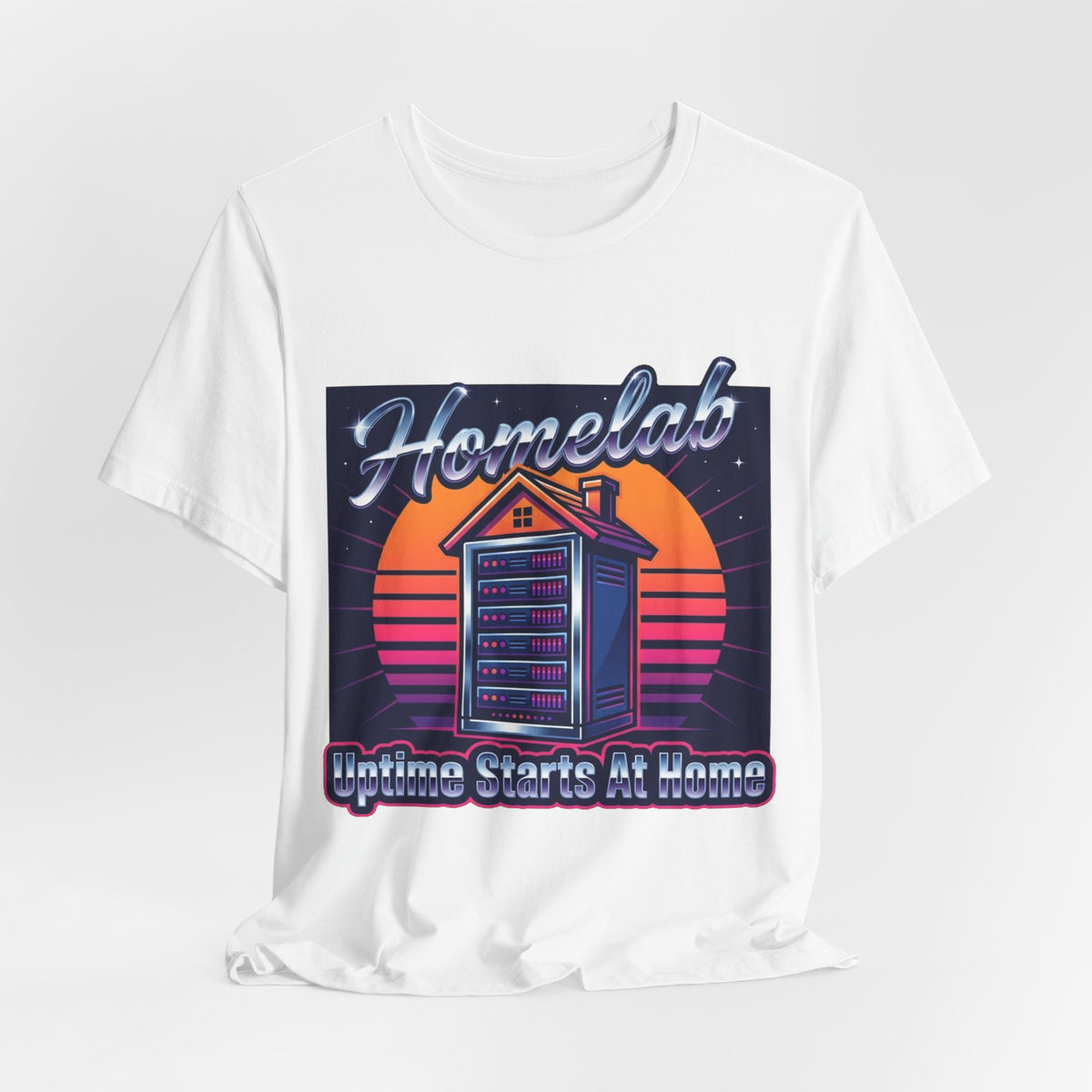 Uptime Starts At Home Homelab Retro Tee
